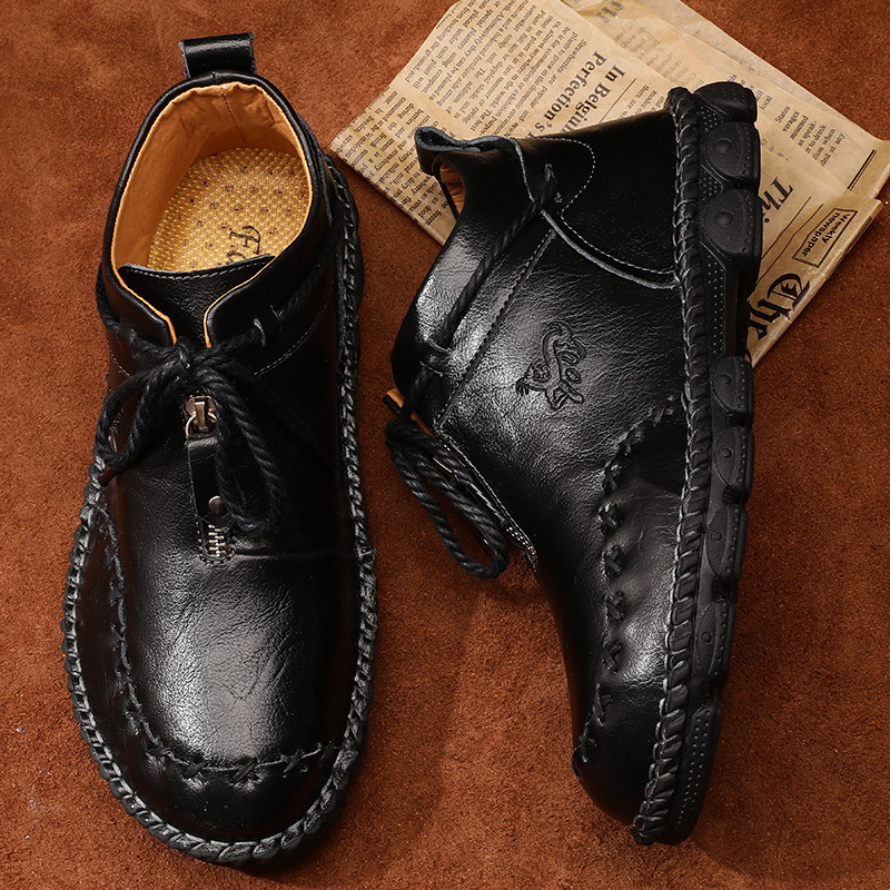  новый товар прогулочные туфли мужской Loafer туфли без застежки натуральная кожа обувь телячья кожа обувь для вождения кемпинг "дышит" черный 24~28cm