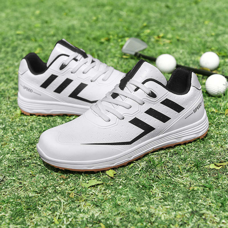  новый товар туфли для гольфа Golf shoes мужской джентльмен спортивные туфли спорт обувь спортивная обувь градация широкий . скользить водоотталкивающий выдерживающий . чёрный 24.5cm~28cm