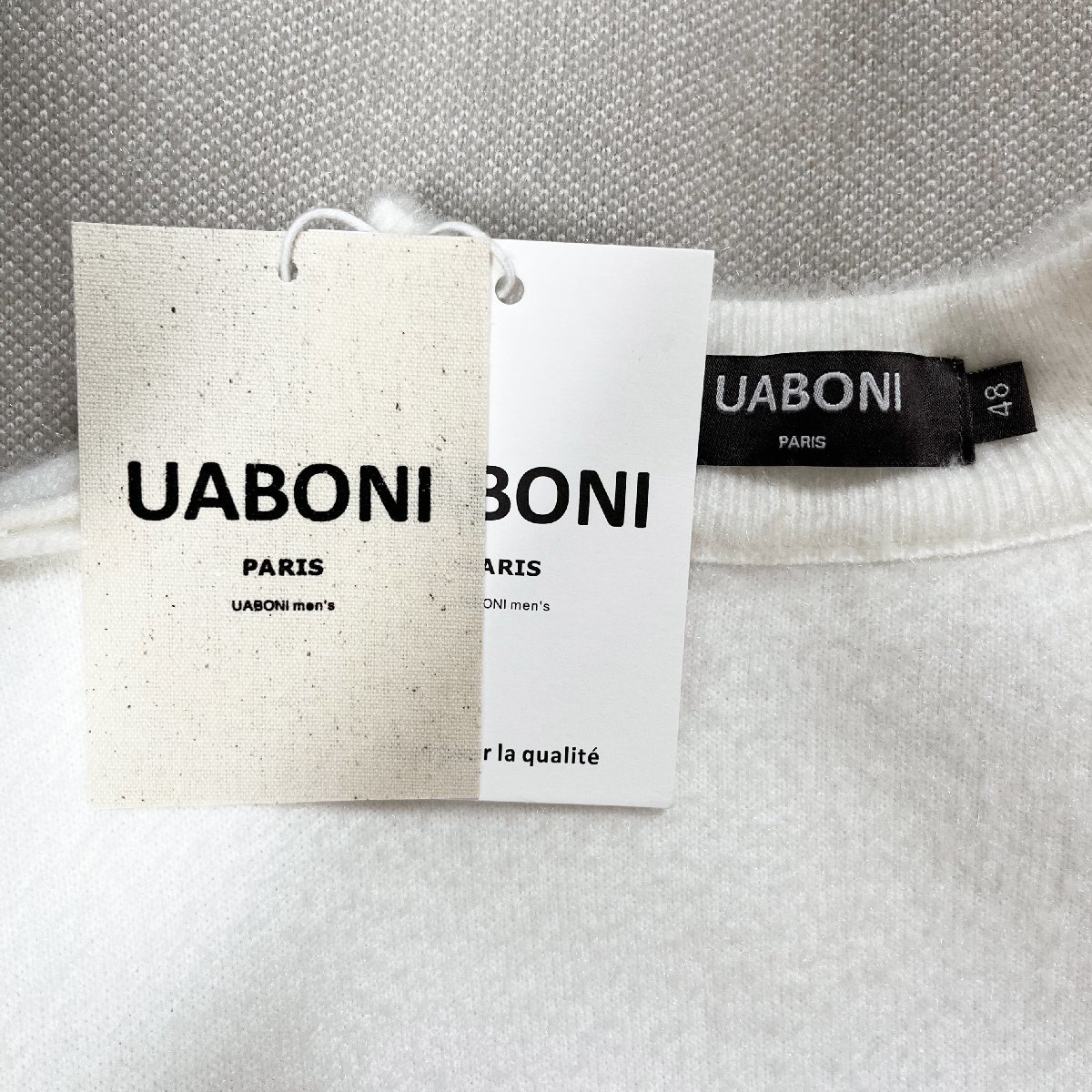 最高峰EU製＆定価5万◆UABONI*Paris*セーター*ユアボニ*パリ発◆ミンク/カシミヤ混 厚手 防寒 ふわふわ 秋冬 定番 男女兼用 M/46サイズ_画像8