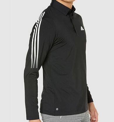 〓アディダス〓adidas GOLF AEROREADY 袖3ライン 長袖ポロシャツ 黒 M〓新品〓_画像6