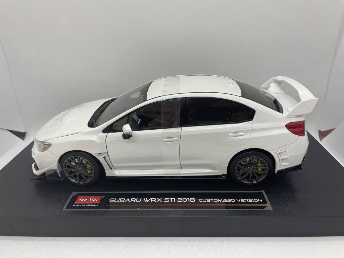 サンスター 1/18 スバル インプレッサ SUBARU WRX STI 2018 Customised Ver ホワイト J02-5-027_画像2