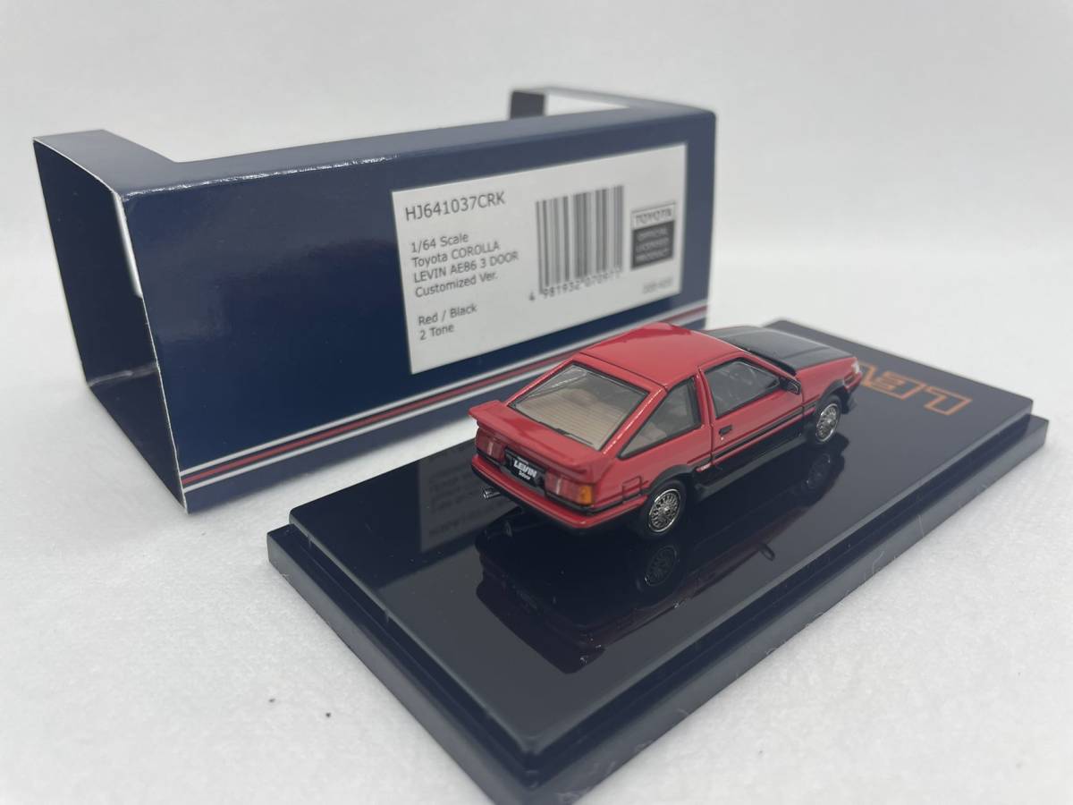 ホビージャパン 1/64 トヨタ カローラ TOYOTA COROLLA LEVIN AE86 3 DOOR Customized Ver Red/Black HJ641037CRK J08-1-035_画像3