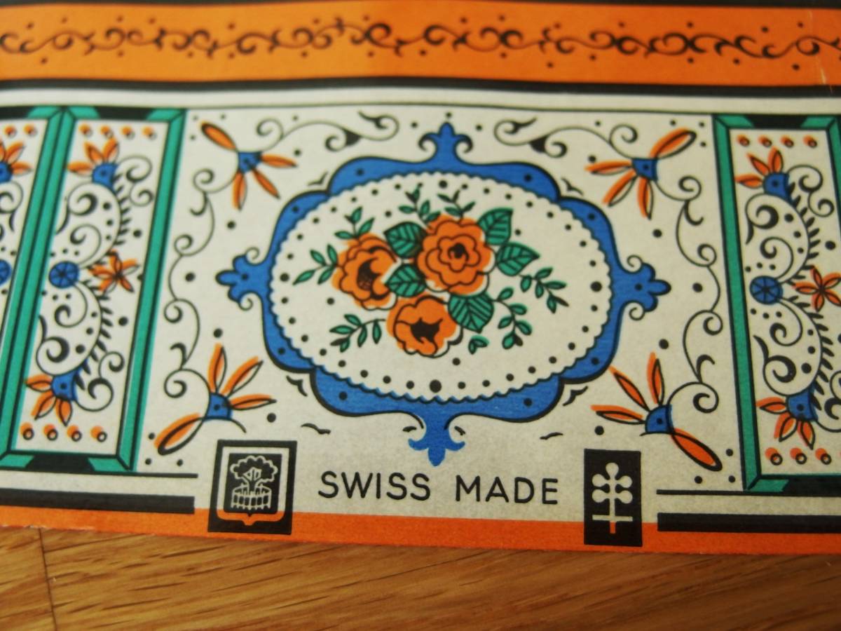  Switzerland made Vintage & retro wax paper, wrapping paper ( tile. sama . orange color. rose print )