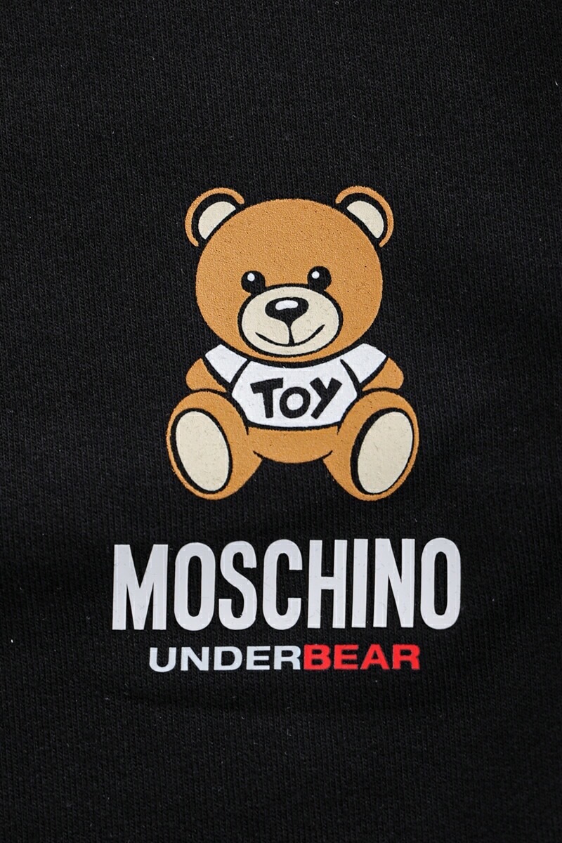 【サイズ選択】MOSCHINO■テディベアロゴ スウェットパンツ■スッキリした細身テーパード■ブラック/黒/ジョガーパンツ■モスキーノ メンズ_画像2