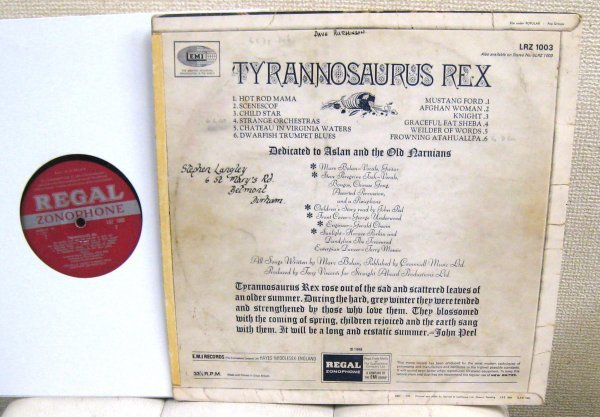 ☆彡 英國盤 Tyrannosaurus Rex My People Were Fair -[ UK mono ORIG '68 Regal Zonophone LRZ 1003 MAT1/1 ]　With lyric insert._画像2