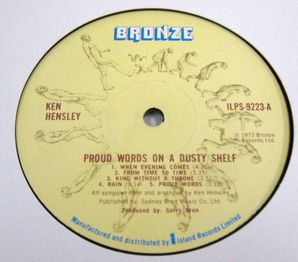 ☆彡 英國盤 Ken Hensley Proud Words On A Dusty Shelf [ UK ORIG '73 Bronze ILPS 9223 ] EX/URIAH HEEP_画像5