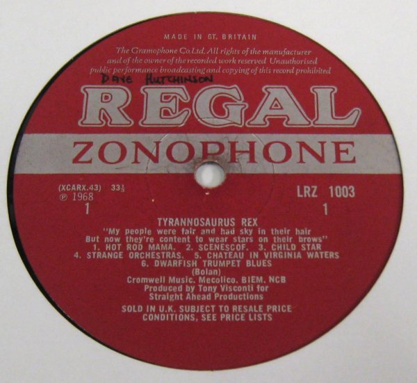 ☆彡 英國盤 Tyrannosaurus Rex My People Were Fair -[ UK mono ORIG '68 Regal Zonophone LRZ 1003 MAT1/1 ]　With lyric insert._画像4