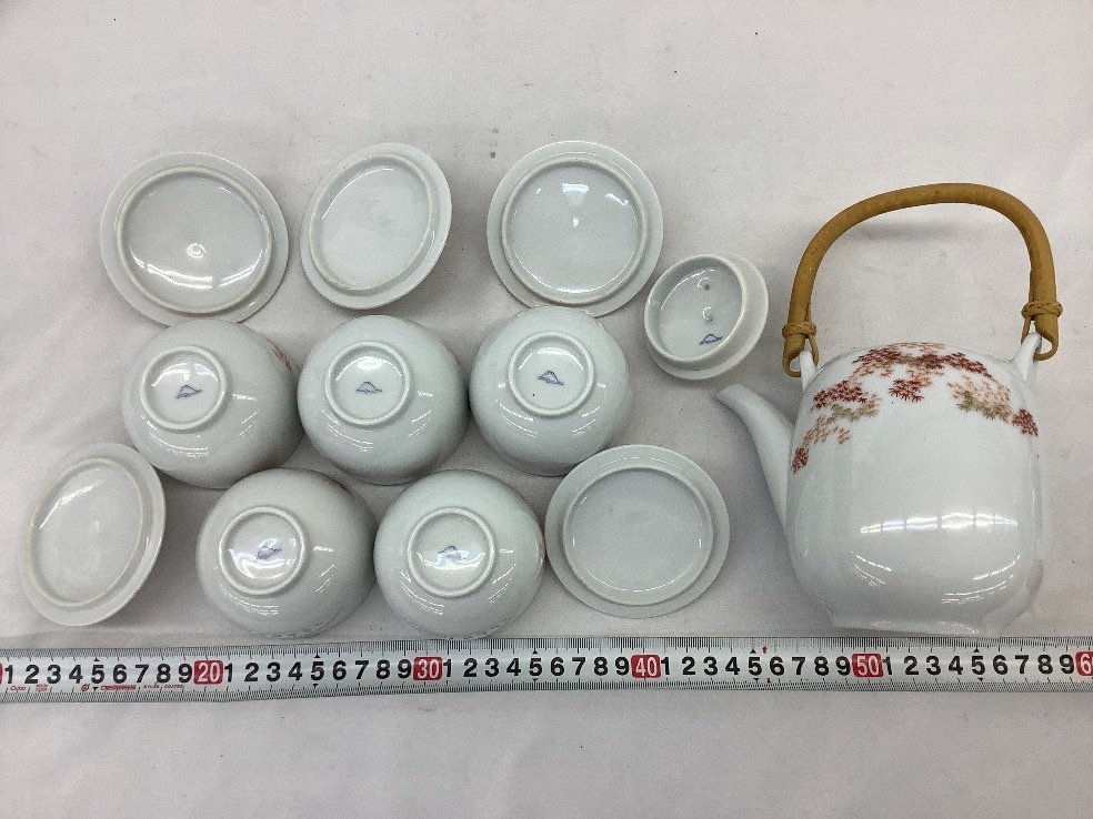 深川製 茶器 湯のみ 蓋付湯のみ 急須 まとめ 窯傷あり 中古品 ACB_画像4