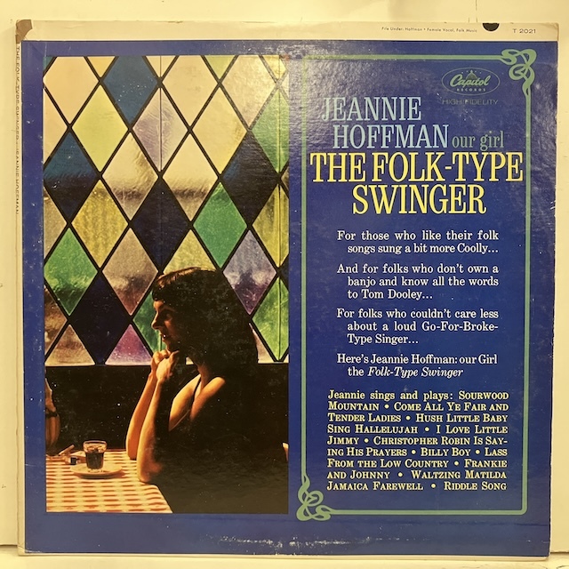 ■即決 VOCAL Jeannie Hoffman / The Folk Type Swinger t-2021 米オリジナル、艶黒虹トップ・ロゴMono ジーニー・ホフマン_画像1
