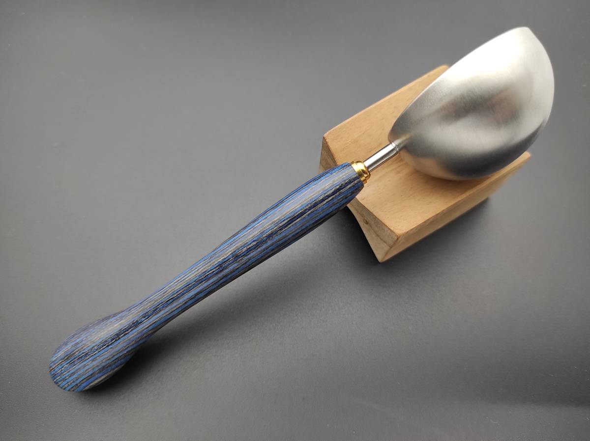 【FongLai Woodworks】銘木コーヒースプ－ン【寄木細工】　青/黒/グレー　コーヒーメジャーCOFFEE SCOOP_画像5