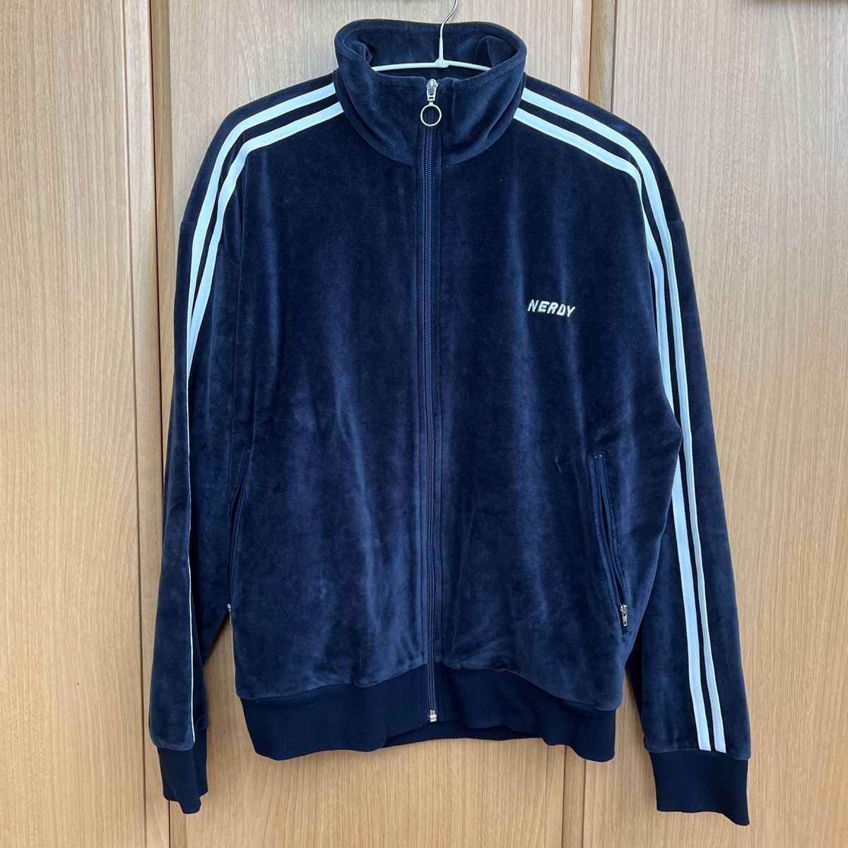 NERDY ノルディー ベロアトラックジャケット ネイビー 紺 S NERDY ノルディー ベロアトラックジャケット ネイビー 紺 S