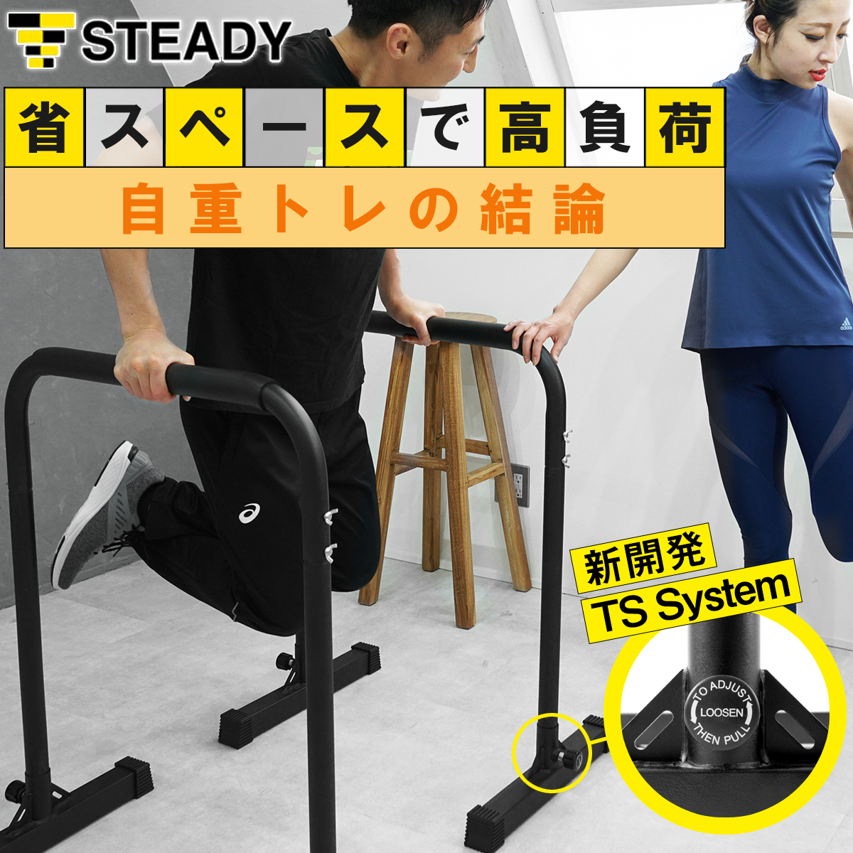 ディップススタンド STEADY 新開発TS System支柱 耐荷重150kg ディップスバーステディ 折りたたみ ディップスマ_画像1