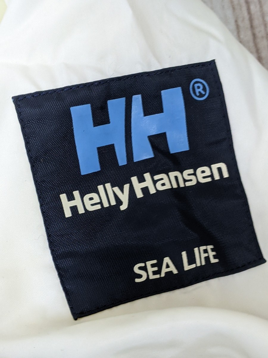 10．HELLY HANSEN　ヘリーハンセン NORWAY　裏フリース　ナイロンジャケットジャンパー　メンズM 白系蛍光アウトドア y502_画像3