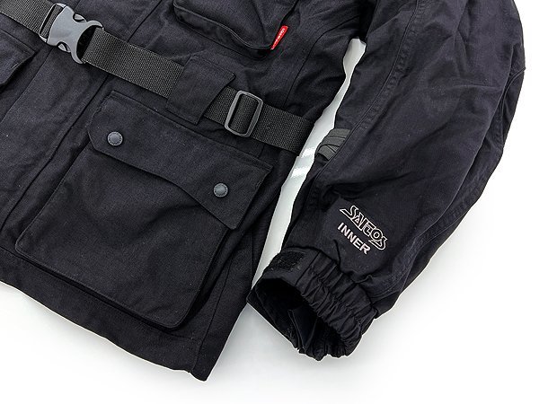 NANKAI 南海部品 ナイロン ライディンジャケット ハーフコート(ベルト付き) 黒 Mサイズの画像3