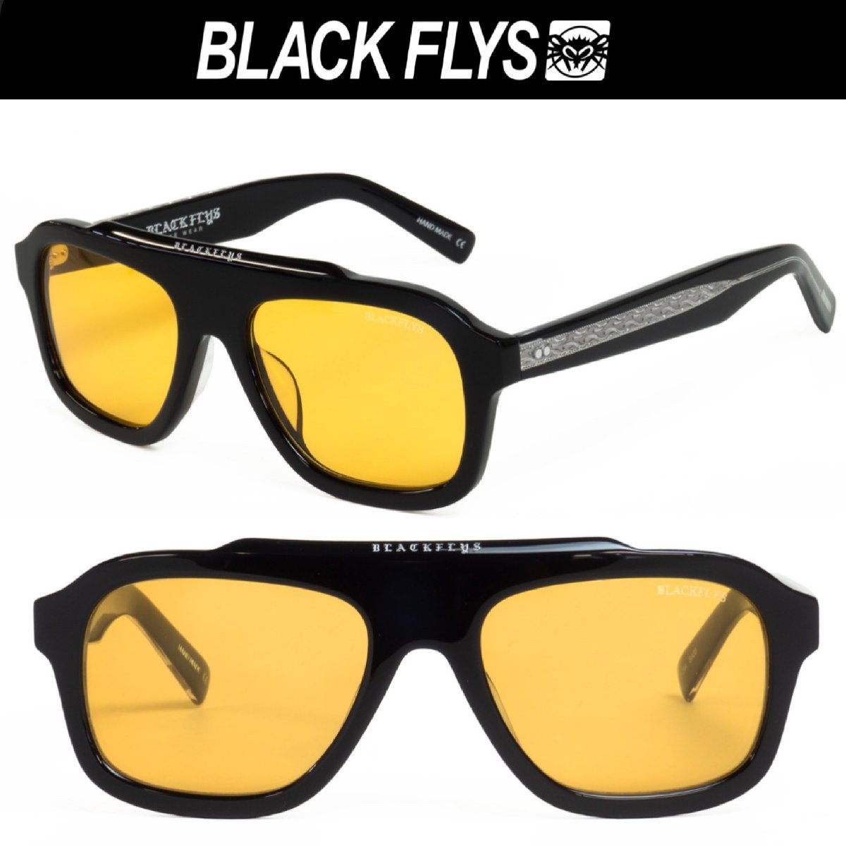 オレンジレンズ ブラックフライ FLY BALLER サングラス BlackFlys BLACK-SILVER/ORANGE