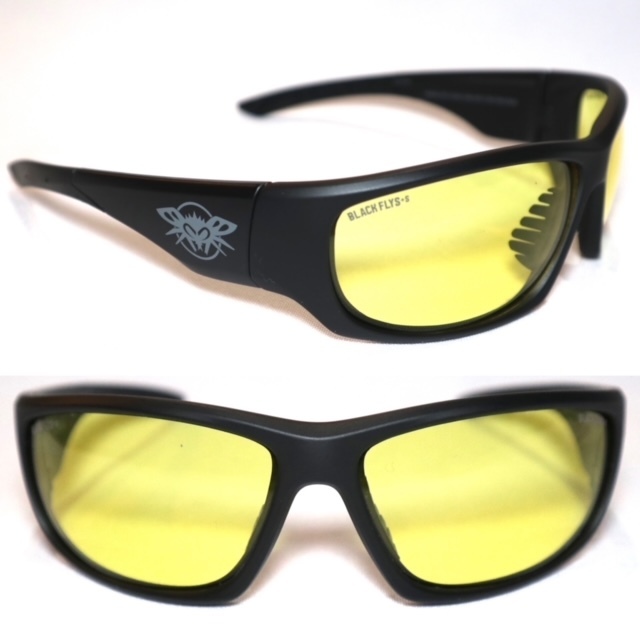  yellow lens BlackFlys FLY DEFENS(SAFETY GLASSES) Black Fly safety sunglasses M.Black/Yellow new goods 