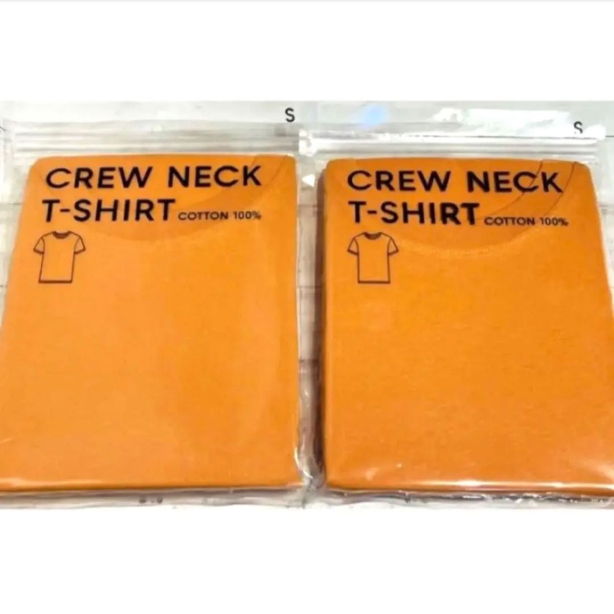 【GU】コットンカラーT(半袖) オレンジ Tシャツ カットソー 送料無料/2枚