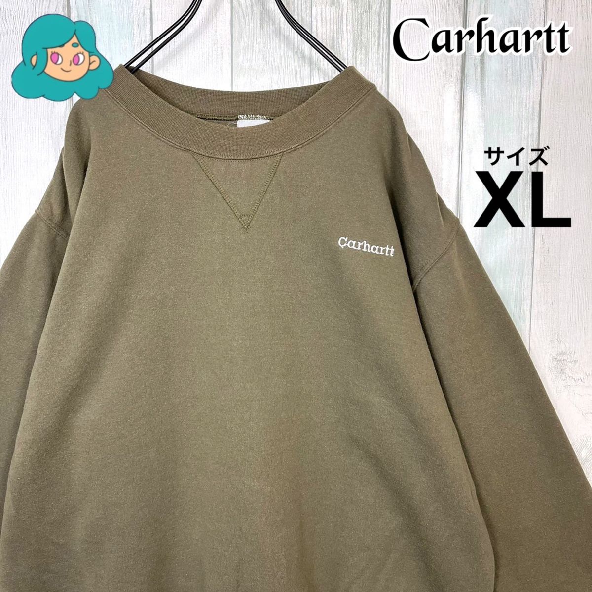 USED】 カーハート carhartt 刺繍 ビッグロゴ スウェット トレーナー 