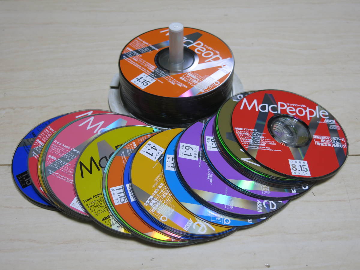 【マックファン必見！】MAC雑誌付録CD-ROM　「Mac People」　62枚セット　★当時物　_画像1