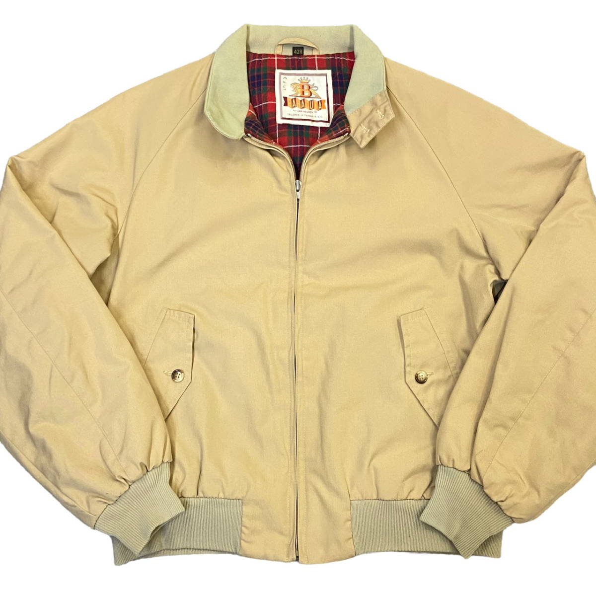 BARACUTA G9 スウィングトップ 42R ハリントンジャケット ベージュ 中綿 裏地チェック柄 ジャケット ブルゾン バラクータ ヴィンテージ