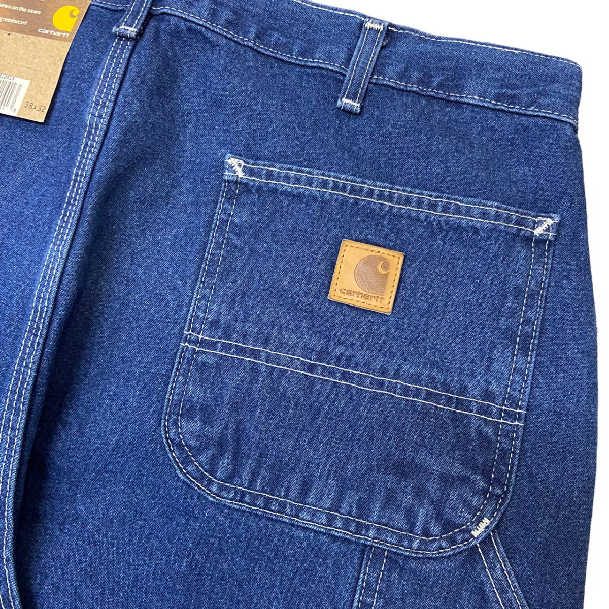 Dead Stock 新品 Carhartt デニム ペインターパンツ 38×32 Loose Original Fit ワーク ジーンズ フラッシャー付き 90s カーハート _画像7