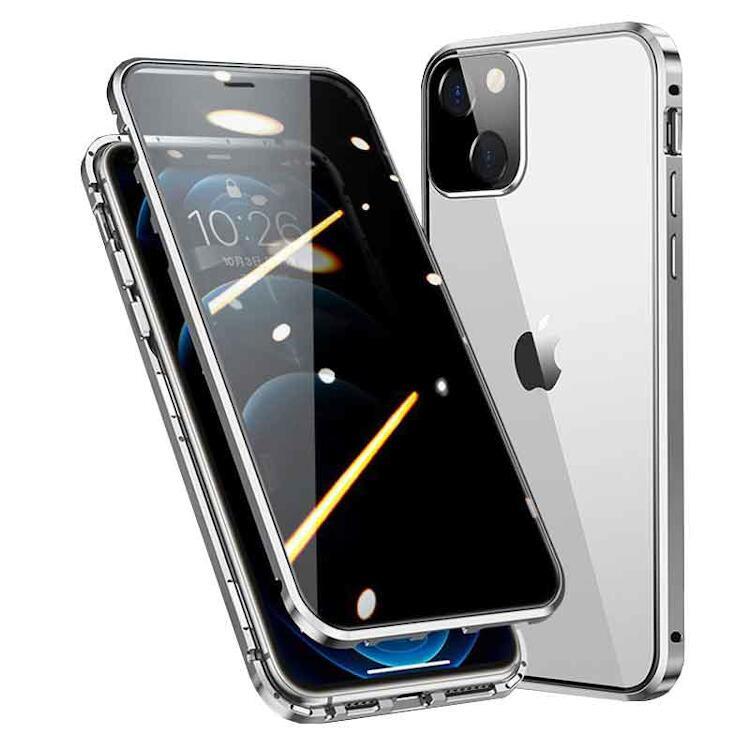 iPhone 14 ケース iPhone 14 スマホケース B 強化ガラスフィルム付き シルバー iPhone 14 Case 新品 未使用_画像1