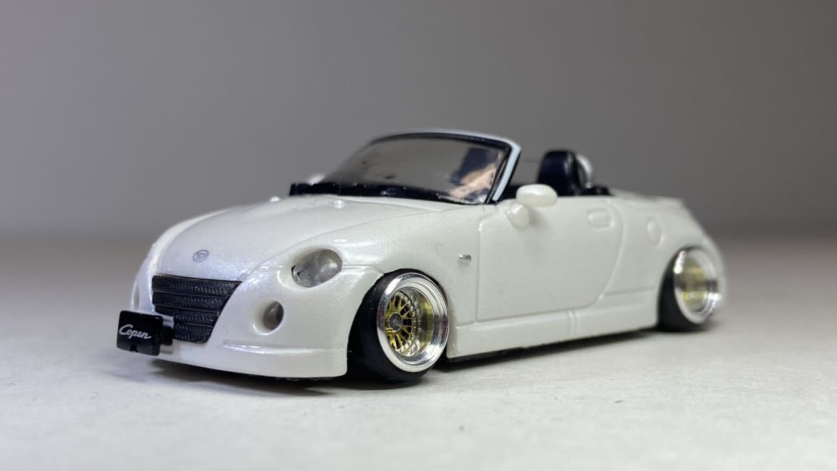 1/64 改 daihatsu copen LA-L880k 車高短 深リムホイール 街道 1/64 改 daihatsu copen LA-L880k 車高短 深リムホイール 街道