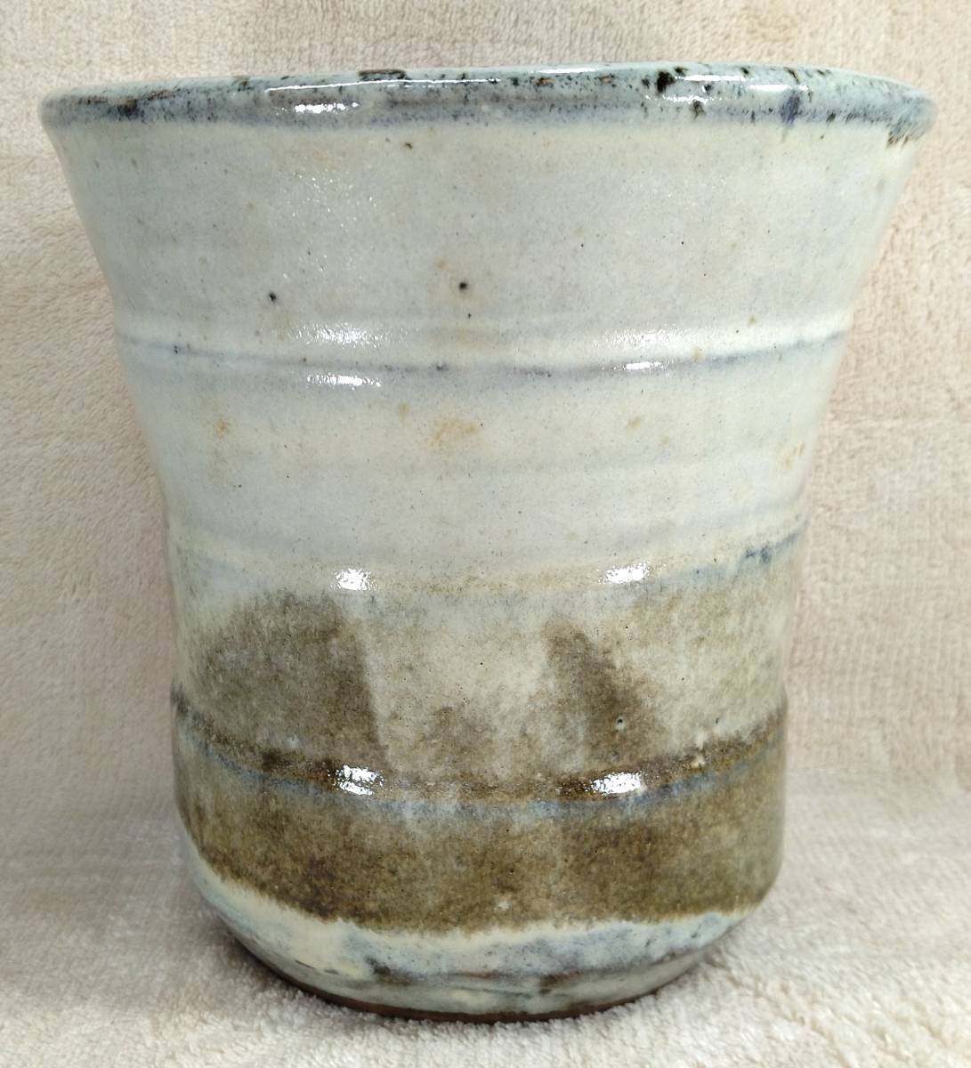 [ prompt decision! genuine article guarantee ]. rice field ..( hamada ..)... vase also box { every day auction buy goods } height 17,3. less scratch beautiful goods Mashiko . human national treasure 