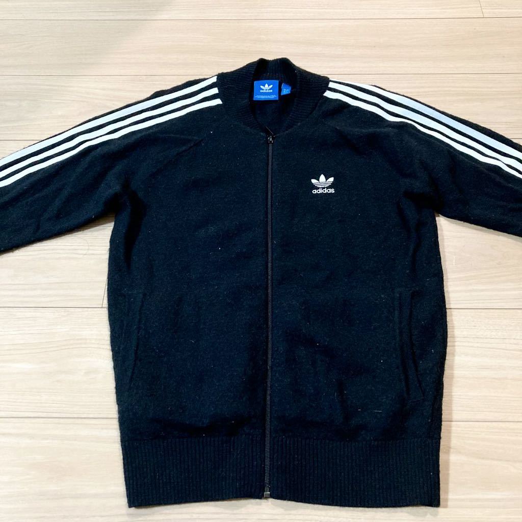 adidas Adidas sweater jersey Zip up S size black white 3ps.@ line 3ps.@ line to ref . il Logo 