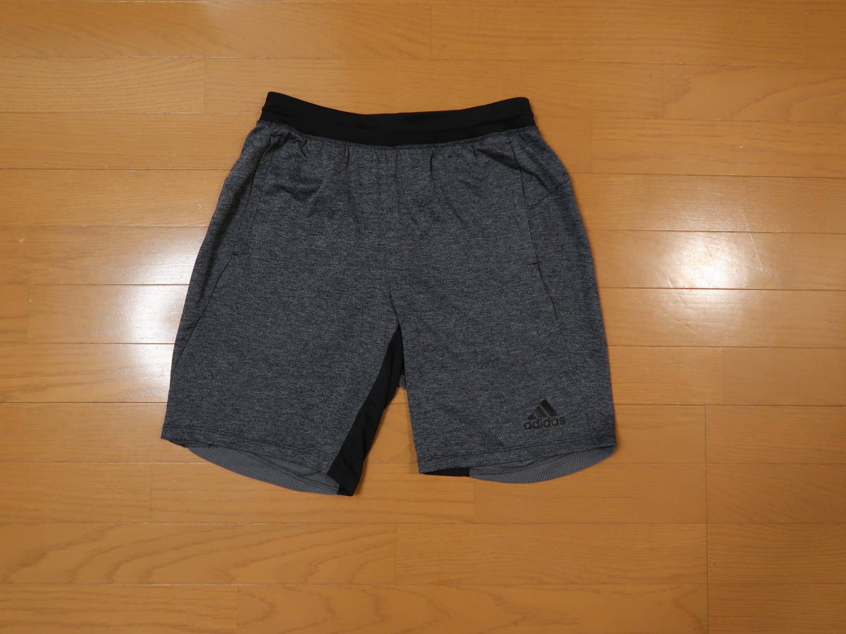 ☆adidas M4T クライマライト ヘザーショーツ Lサイズ グレー アディダス ハーフパンツ ジャージ ショートパンツ 筋トレ CLIMALITE☆_画像1