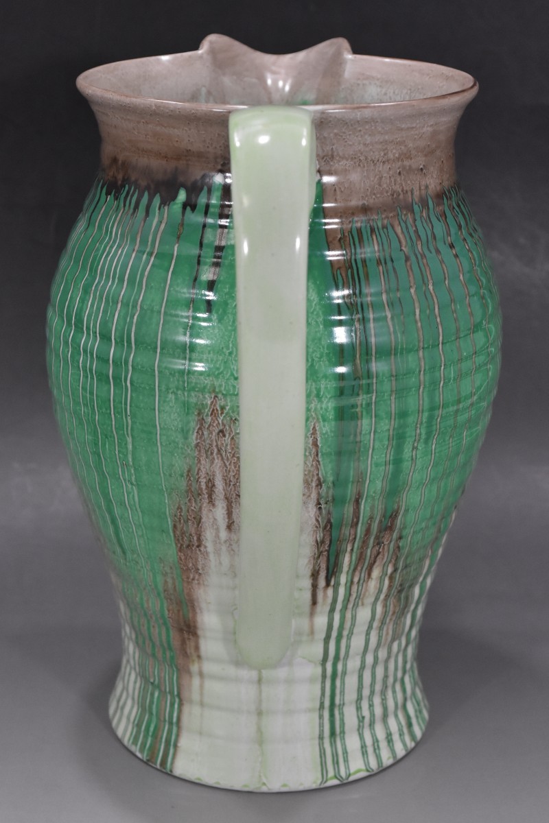 Shelley シェリー ジャグ 8792 ピッチャー ポット フラワーベース 花瓶 グリーン 緑 英国 食器 ワイルマン アンティーク NU-167G/401_画像3