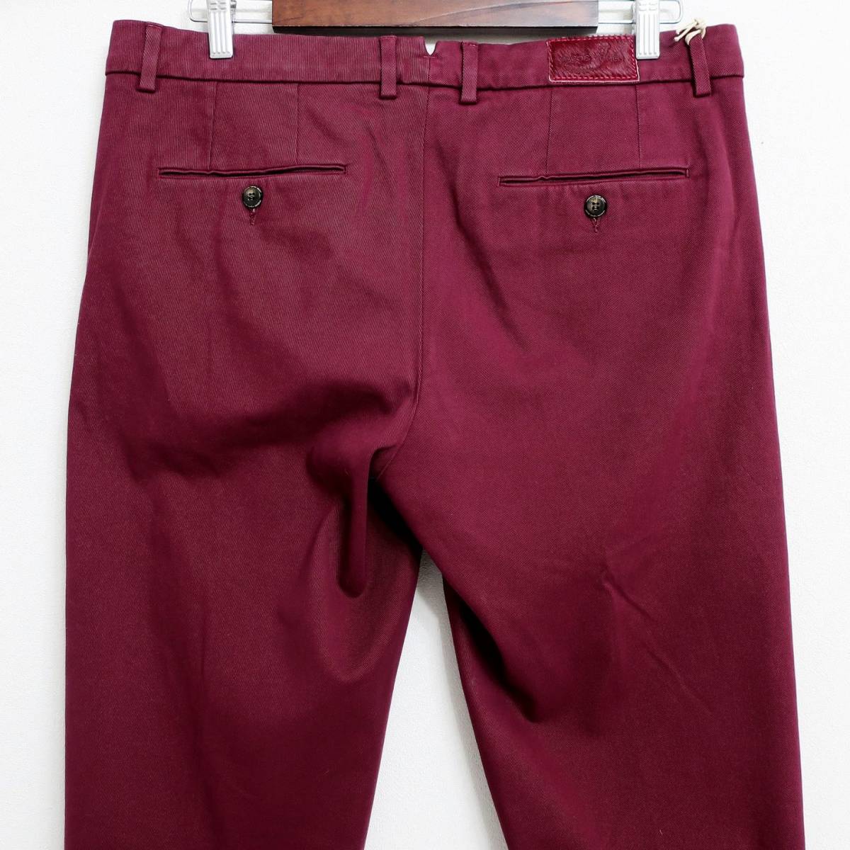  не использовался yakobko-enJACOB COHEN Италия производства высший класс стрейч брюки из твила слаксы брюки красный бордо мужской W34 2L XL размер 
