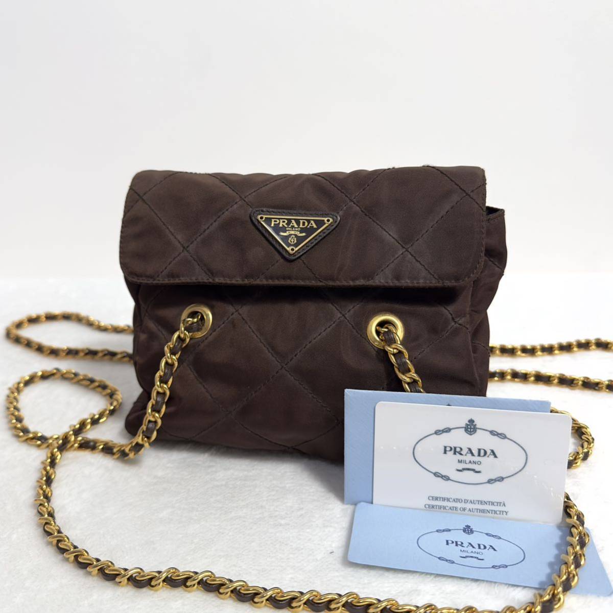 Sản phẩm 1円〜☆PRADA プラダ チェーンショルダーバッグ キルティング