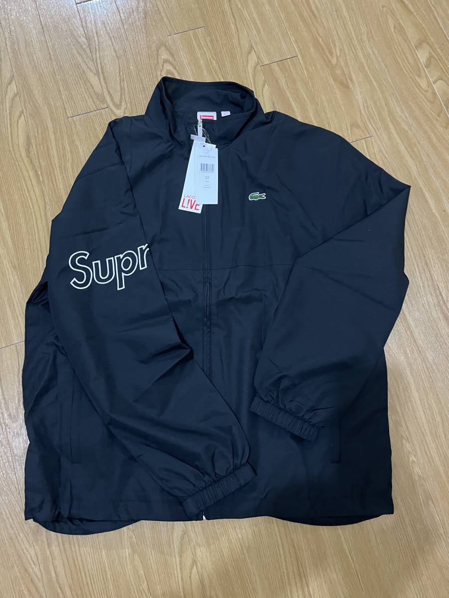 ○未使用新品17ss Supreme × LACOSTE Track Jacket ブラック ラコステ ジャケット　L 52 タグ付き_画像4