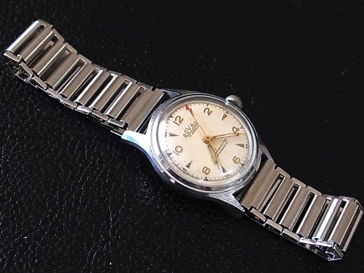 40年代　バンブーブレス　復刻　ヴィンテージ　ミリタリー　ゲイフレアースタイル　銀色　16mm 51BAMBOOS_イメージ図。　時計は付属しません。