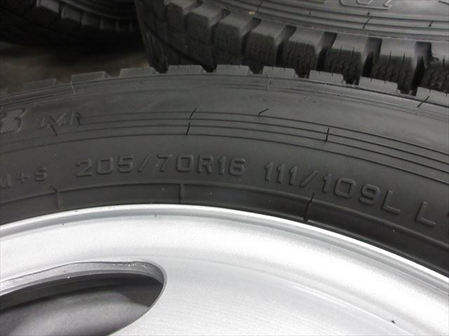 送料無料　スタッドレス　205/70R16　DUNLOP　LT03　20年　三菱キャンター　ふそう　新車外しXAC16×5.5K　5穴　美品　6本セット_画像5