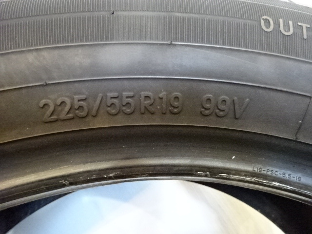 中古 トーヨータイヤ プロクセス R46A 225/55R19 99V 1本 7分山 2020年製 CX-5 CX-8 等 夏タイヤ サマー 補修用_画像4