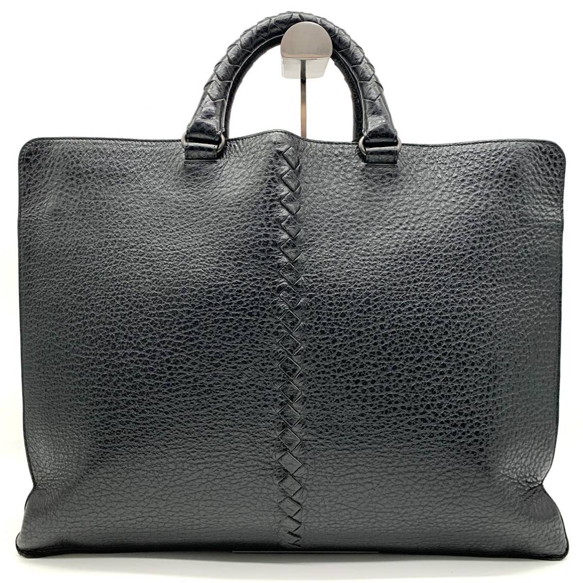 1円●美品●BOTTEGA VENETA ボッテガヴェネタ ビジネスバッグ ブリーフケース トートバッグ A4収納 カーフレザー 牛革 ブラック 黒 メンズ_画像3