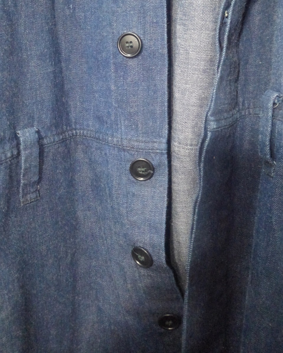 Vintage unknown military denim jumpsuit 70s ミリタリー デニム ジャンプスーツ オールインワン ツナギ 赤耳 ウィングロゴ 軍 ビンテージ_画像5