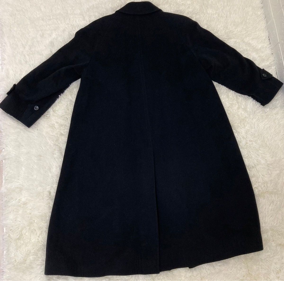 【極美品】バーバリー　ロングコート　ステンカラー　カシミヤ混　ブラック　サイズS