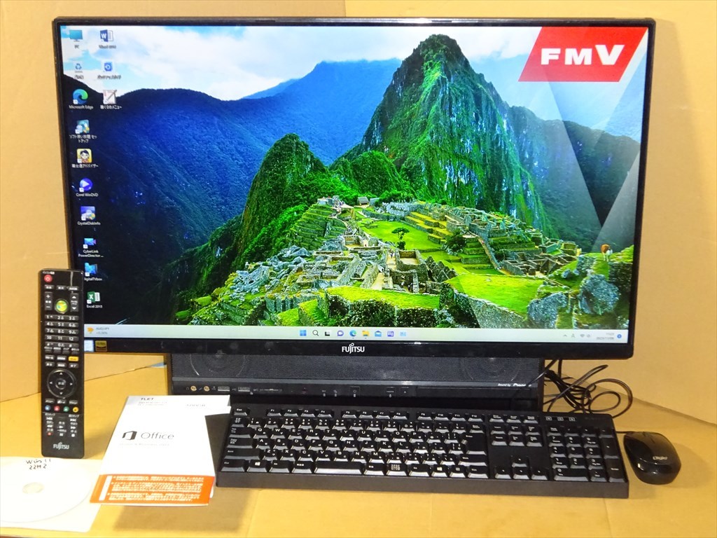 27型モニタ一体型 Core i7 Win11 22H2 新品高速 M2.SSD 500GB HDD 2TB office2013 ブルーレイ 地デジ・BS・CS Wチューナー搭載 FH90B2_画像1