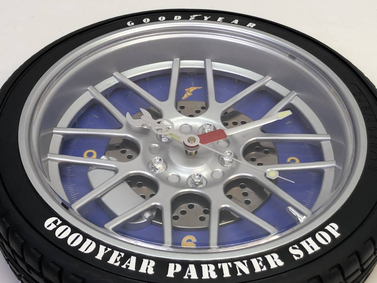 【6628】GOODYEAR グッドイヤー タイヤ型 壁掛け時計 直径 約35cm 時計 インテリア 雑貨 動作確認済み 中古品_画像3