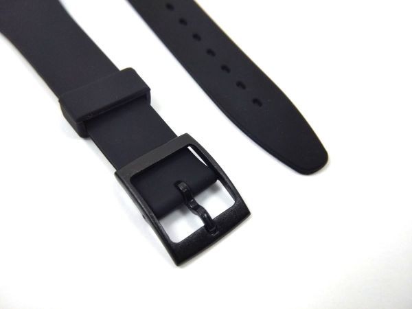 swatch用 シリコンラバーストラップ 交換用腕時計ベルト 17mm ブラック_画像4