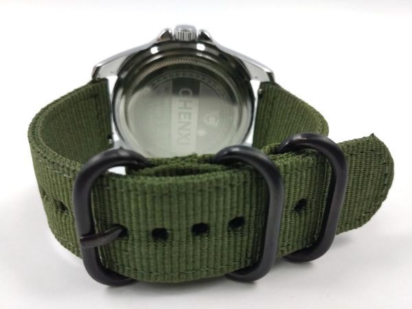  нейлоновый милитари ремешок для замены наручные часы ремень quick release Army зеленый X черный 22mm