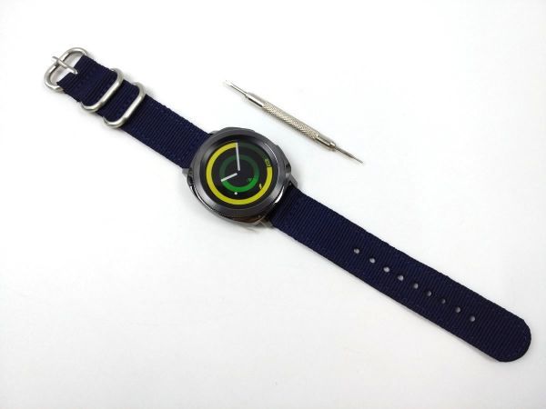 ナイロン製ミリタリーストラップ 交換用腕時計ベルト ネイビー 20mm_画像3