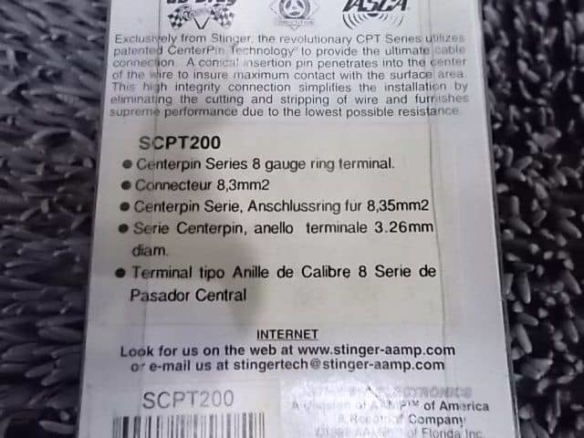 ★新品★stinger スティンガー CPT SERIES ターミナル オーディオ ウーハー ウーファー リングターミナル 8ゲージ SCPT200 汎用 / 2J3-047_画像3