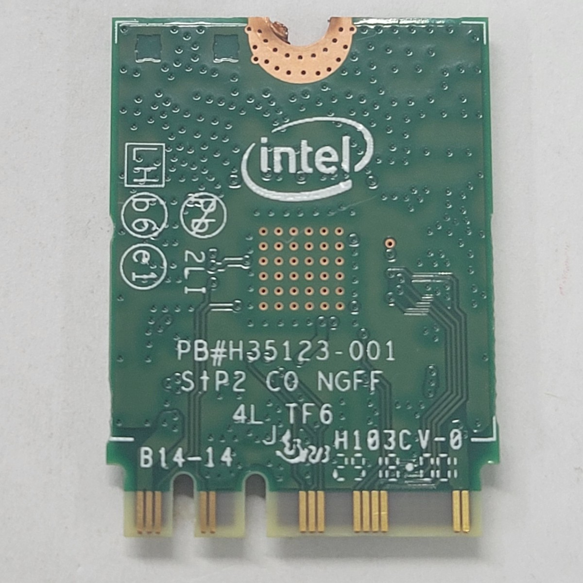 Intel DualBand Wireless-AC3165 内蔵 無線LANカード 3165NGW M.2 NGFF 433Mbps Bluetooth4.2 抜取品 P02078_画像2