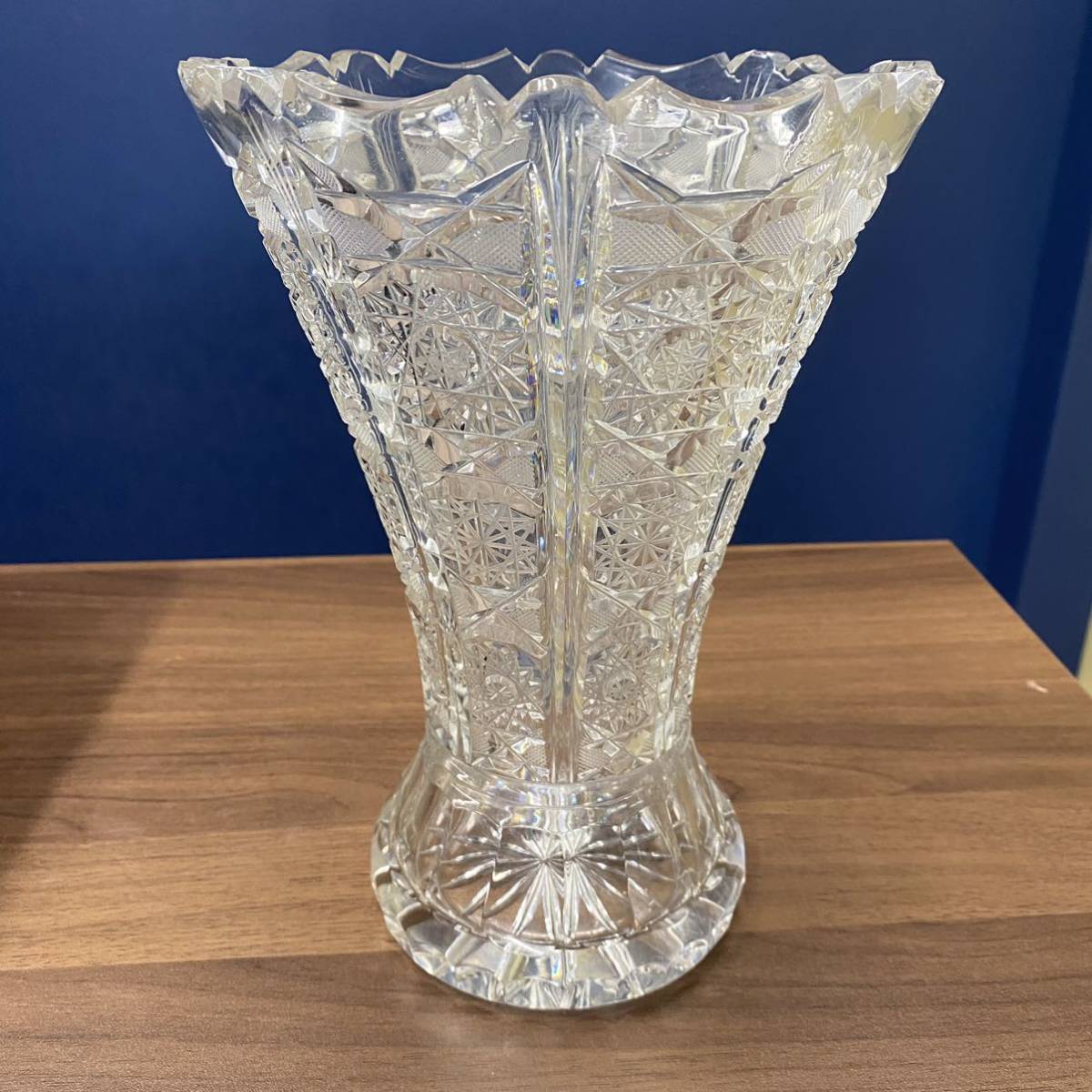 BOHEMIA GLASS ボヘミアグラス 花瓶 花器 花入れ ボヘミアンガラス フラワーベース クリスタルガラス 置物 インテリア_画像1