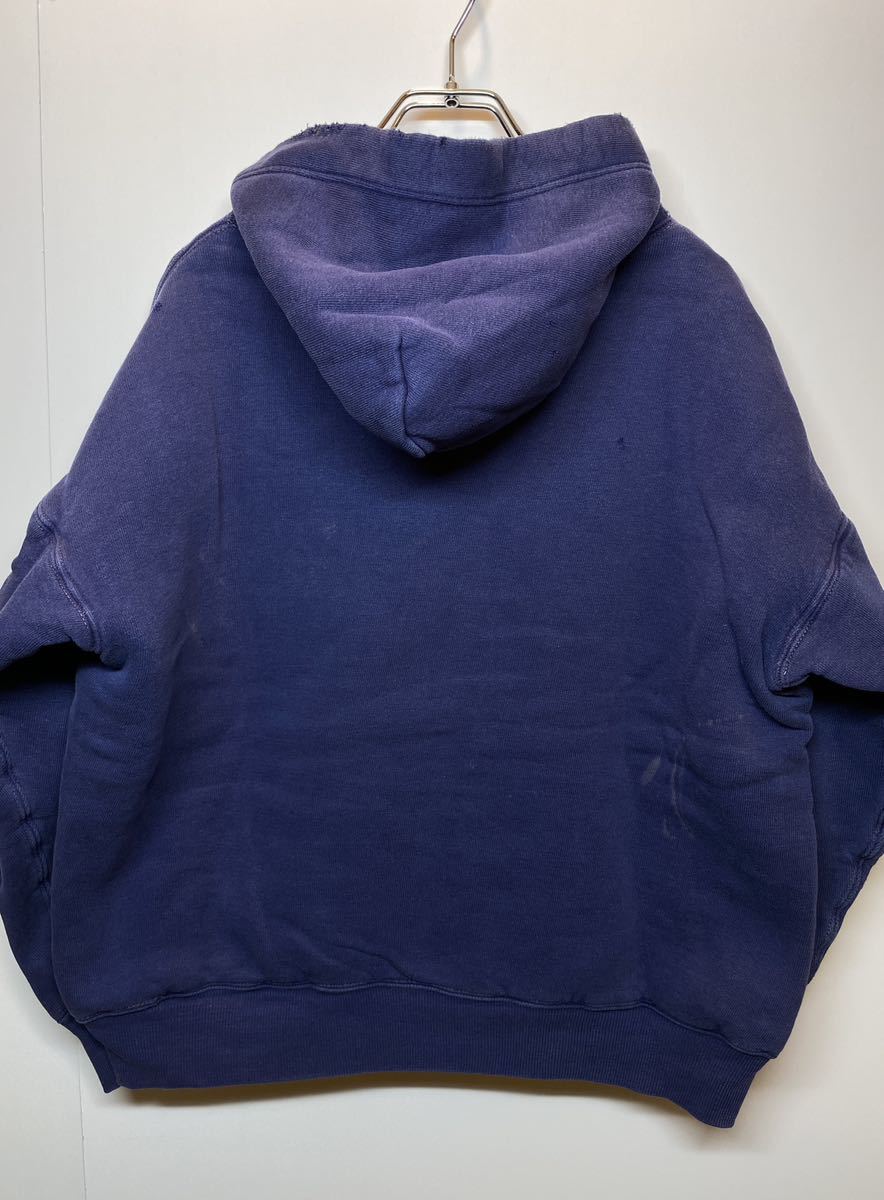 1960s Vintage Double face Hoodie navy 60年代 ヴィンテージ ダブルフェイス スウェット パーカー ネイビー F146_画像2