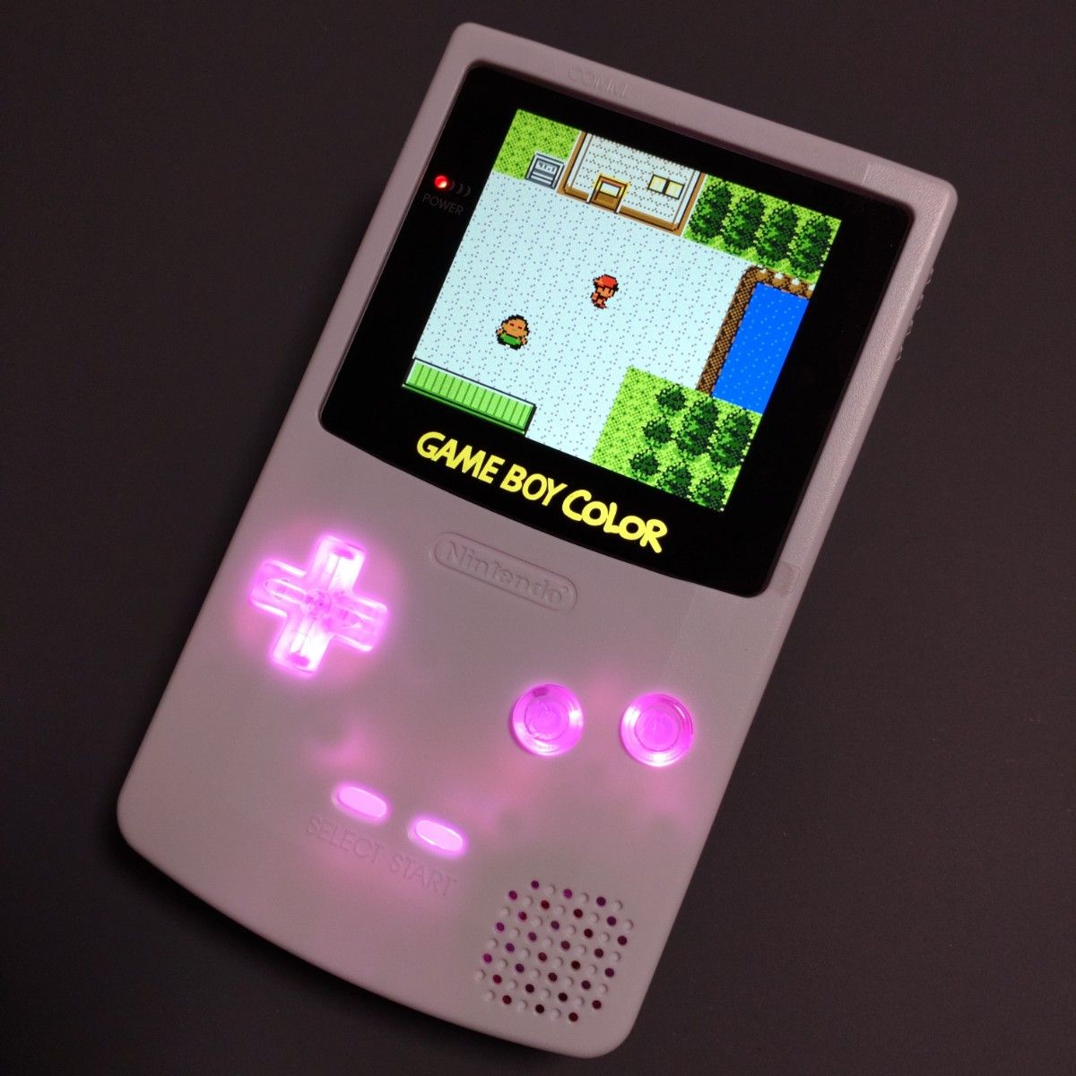 ゲームボーイカラー ホワイト ips液晶 LEDボタン バッテリー内蔵 ゲームボーイカラー ホワイト ips液晶 LEDボタン バッテリー内蔵